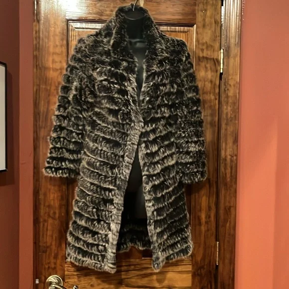 Neiman Marcus Knit & Fur Coat